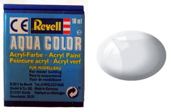 Farbe 01 - klar - transparent - glänzend - Revell Aqua-Color-Acrylfarbe 18ml