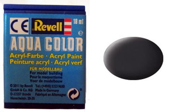 Farbe 06 - teerschwarz - RAL 9021 - matt - Revell Aqua-Color-Acrylfarbe 18ml