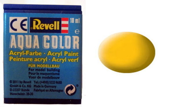 Farbe 15 - gelb -  RAL 1017 - matt - Revell Aqua-Color-Acrylfarbe 18ml