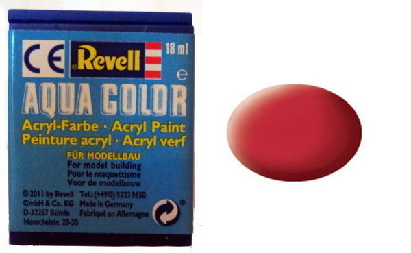 Farbe 36 - karminrot - RAL 3002 - matt - Revell Aqua-Color-Acrylfarbe 18ml