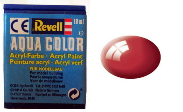 Farbe 34 - italienisch rot - glänzend - Revell Aqua-Color-Acrylfarbe 18ml