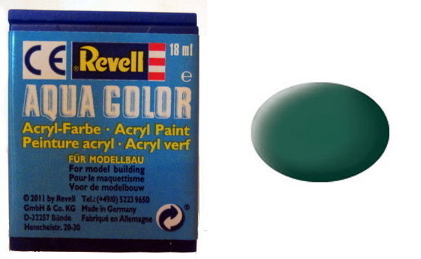 Farbe 48 - seegrün - RAL 6028 - matt - Revell Aqua-Color-Acrylfarbe 18ml