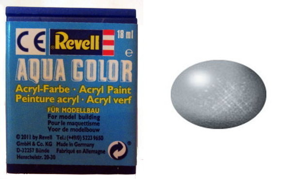 Farbe 90 - silber - metallic - Revell Aqua-Color-Acrylfarbe 18ml