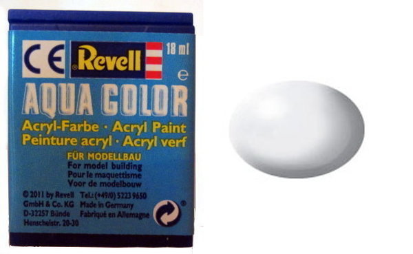 Farbe 301 - weiß - RAL 9010 - seidenmatt - Revell Aqua-Color-Acrylfarbe 18ml