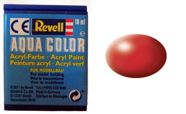 Farbe 330 - feuerrot - RAL 3000 -  seidenmatt - Revell Aqua-Color-Acrylfarbe 18ml