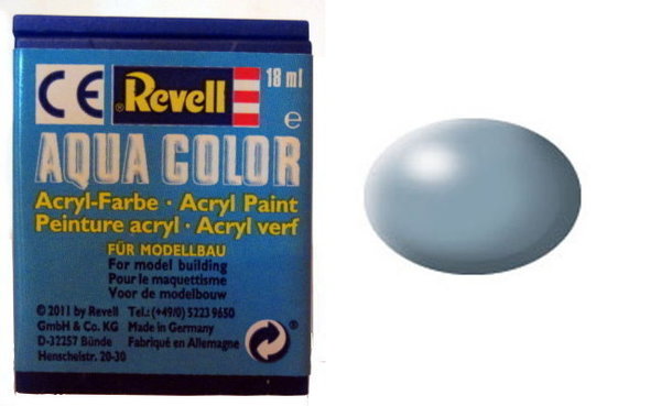 Farbe 374 - grau - RAL 7001 - seidenmatt - Revell Aqua-Color-Acrylfarbe 18ml